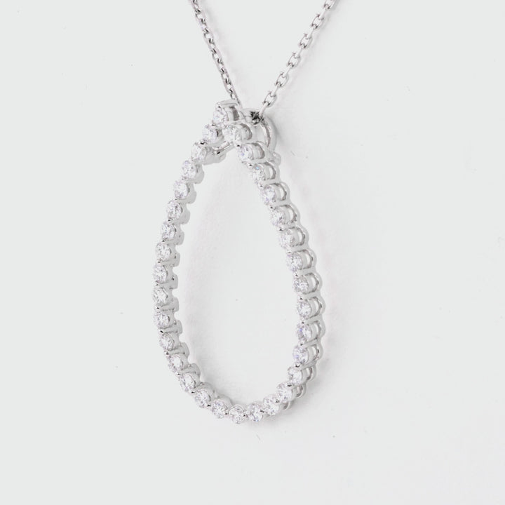 1.13 Cts Lab Grown White Diamond Pendant in 14K White Gold