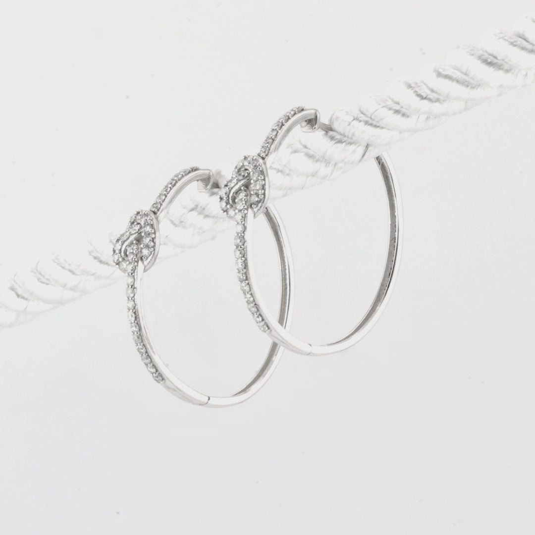 0.48 Cts White Diamond Earring in 14K White Gold