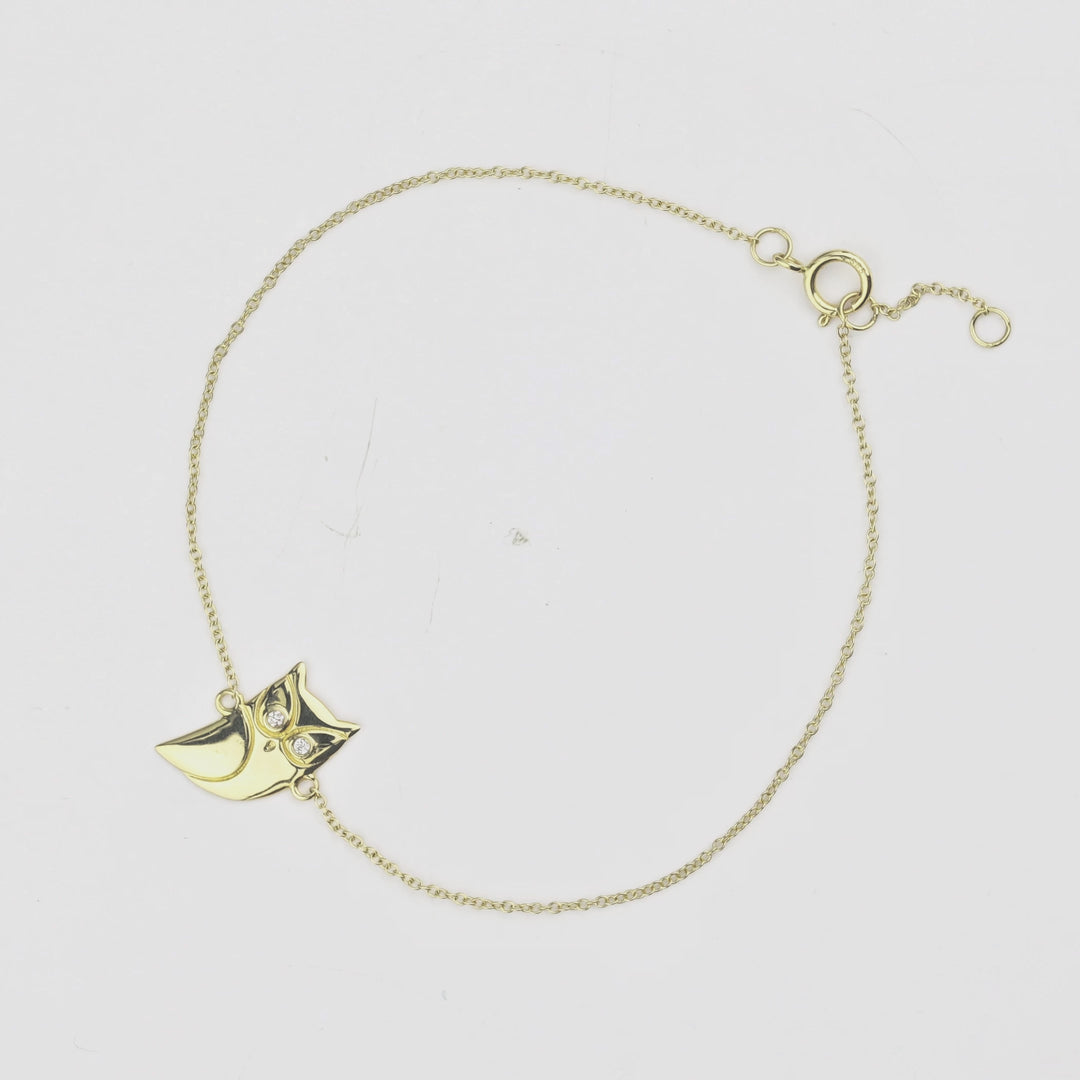 0.02 Cts White Diamond Bracelet in 14K Yellow Gold