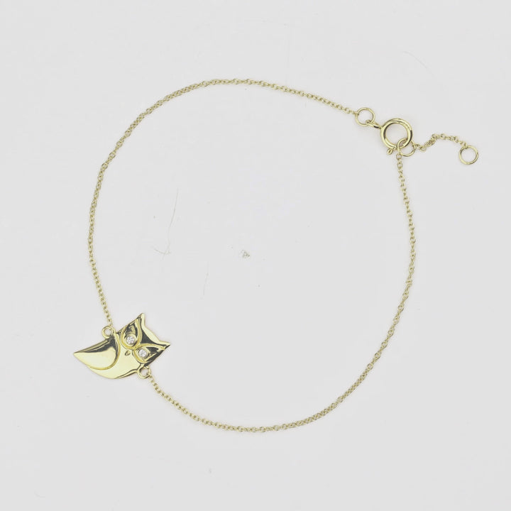 0.02 Cts White Diamond Bracelet in 14K Yellow Gold