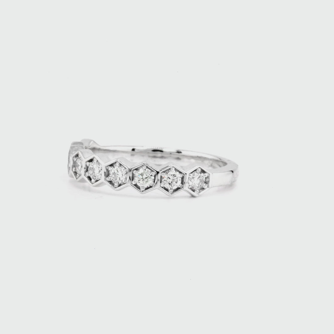 0.49 Cts Lab Grown White Diamond Ring in 14K White Gold