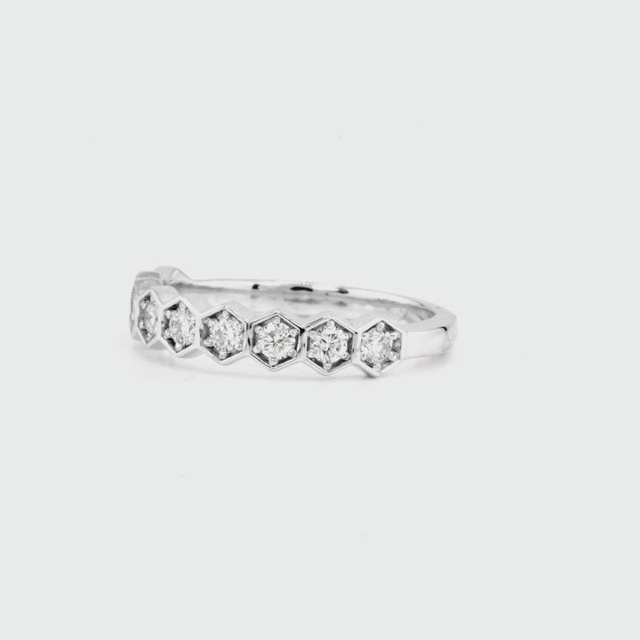 0.49 Cts Lab Grown White Diamond Ring in 14K White Gold