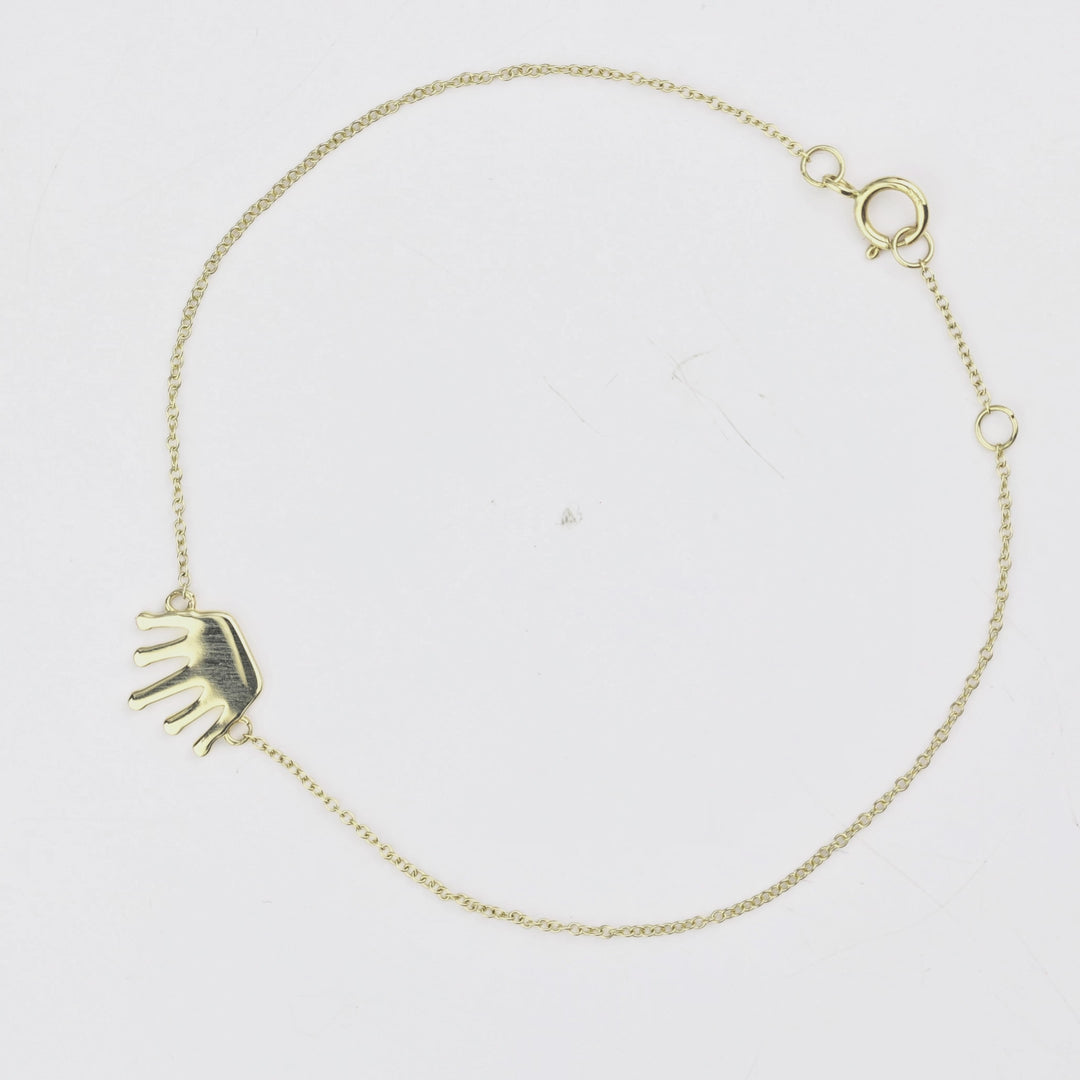 Crown Charm Bracelet in 14K Yellow Gold