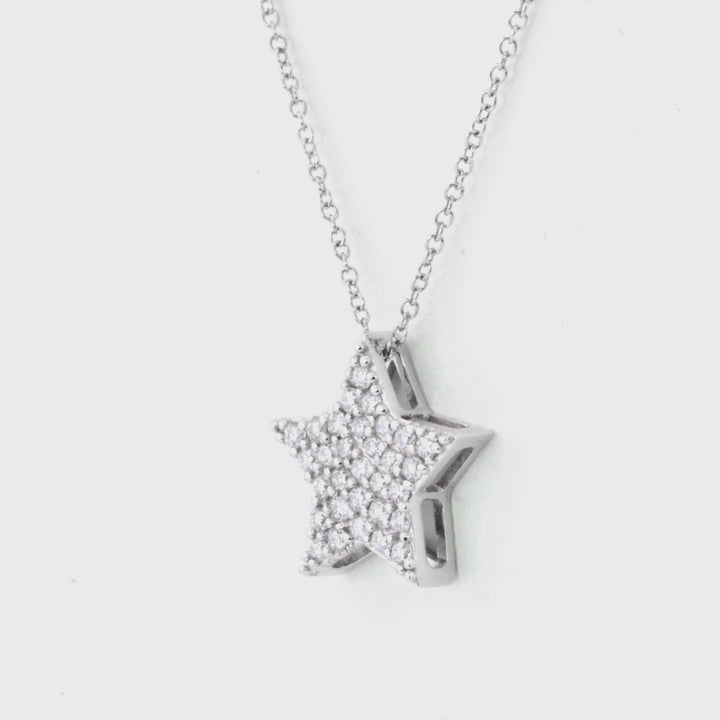 0.27 Cts Lab Grown White Diamond Pendant in 14K White Gold