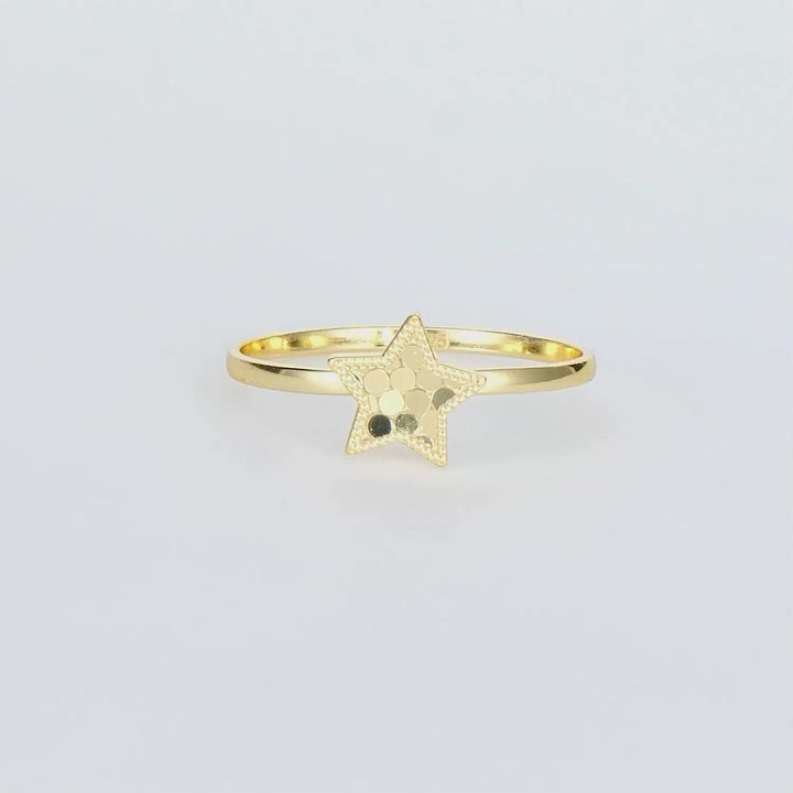 Yellow Gold Plated Star Ring in 925 Sterling Silver