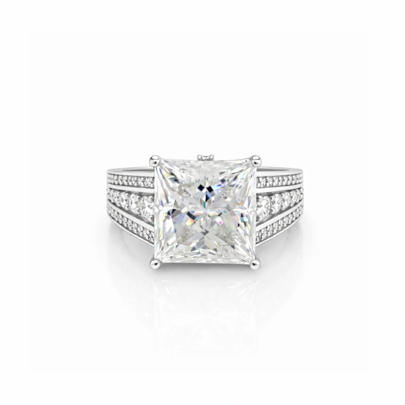 10.30 DEW Moissanite Ring in 925 Platinum Plated