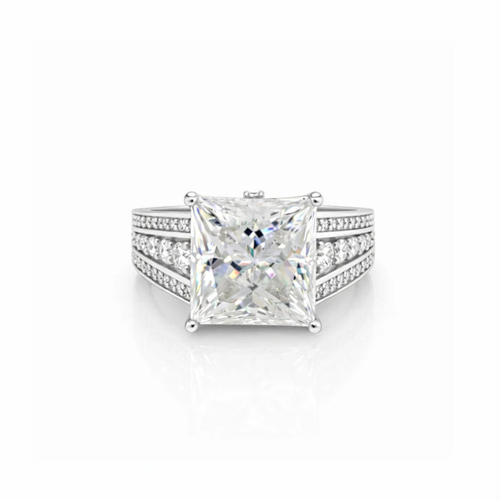 10.30 DEW Moissanite Ring in 925 Platinum Plated