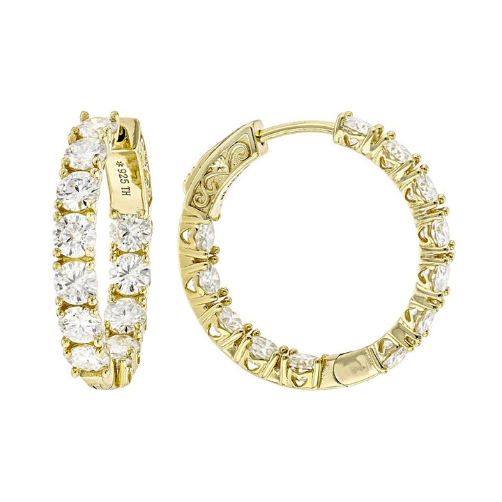 4.00 DEW Moissanite Earring in 925 Yellow Gold Plated