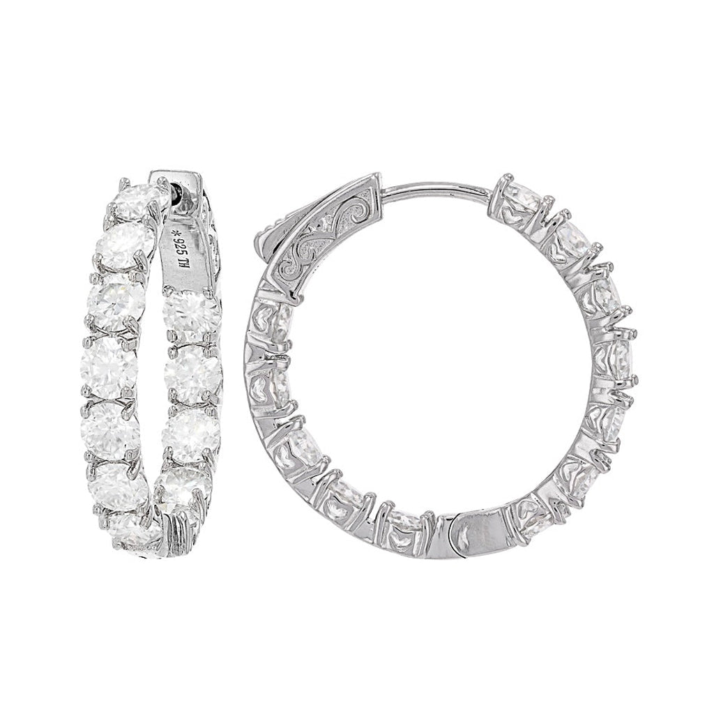 4.00 DEW Moissanite Earring in 925 Platinum Plated