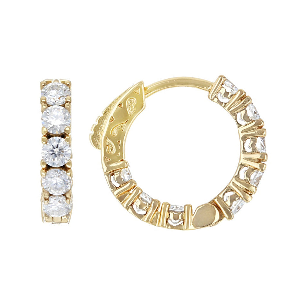 1.60 DEW Moissanite Earring in 925 Yellow Gold Plated