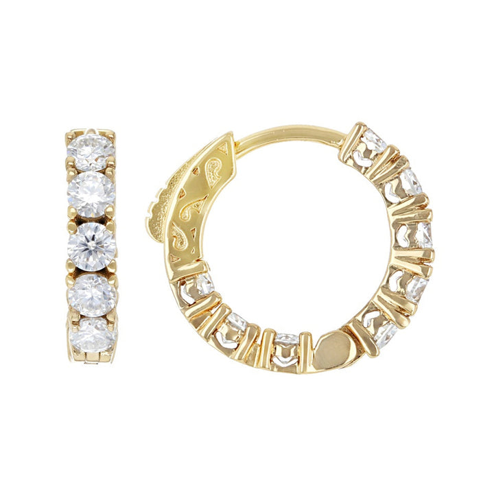 1.60 DEW Moissanite Earring in 925 Yellow Gold Plated