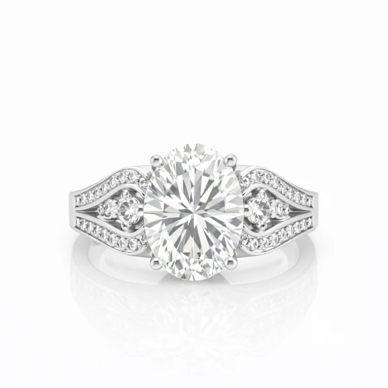 14.95 DEW Moissanite Ring in 925 Platinum Plated
