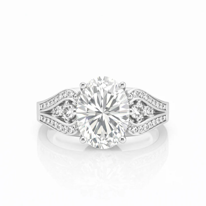 14.95 DEW Moissanite Ring in 925 Platinum Plated