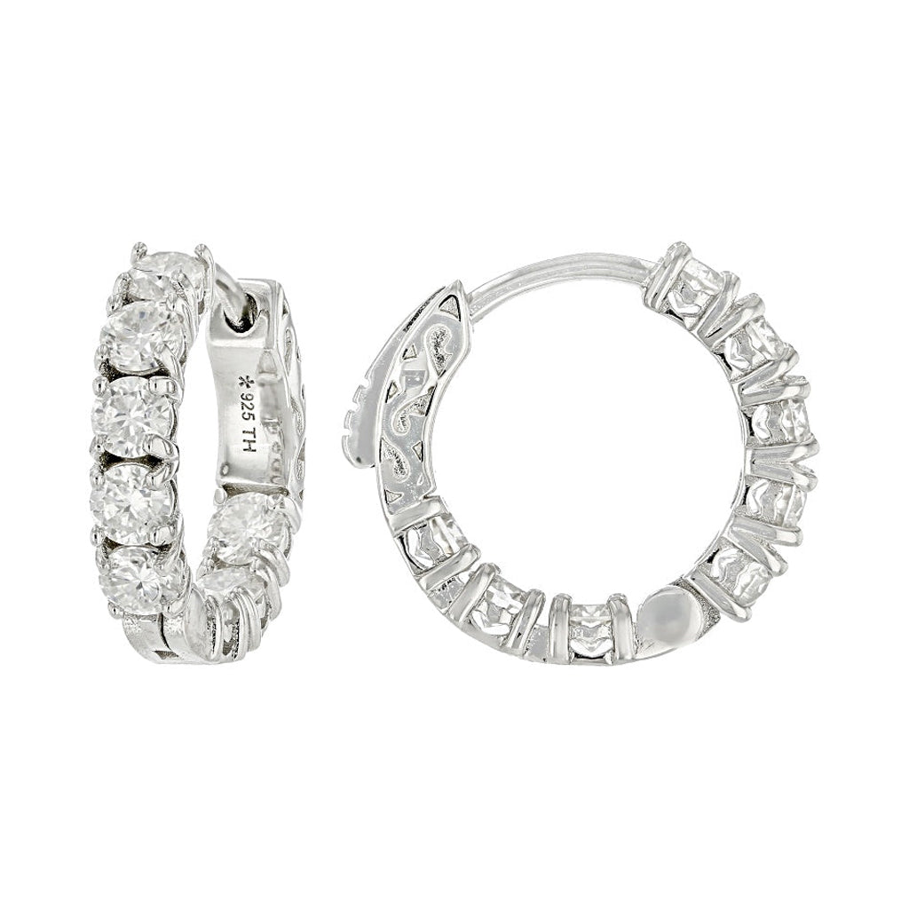 1.60 DEW Moissanite Earring in 925 Platinum Plated