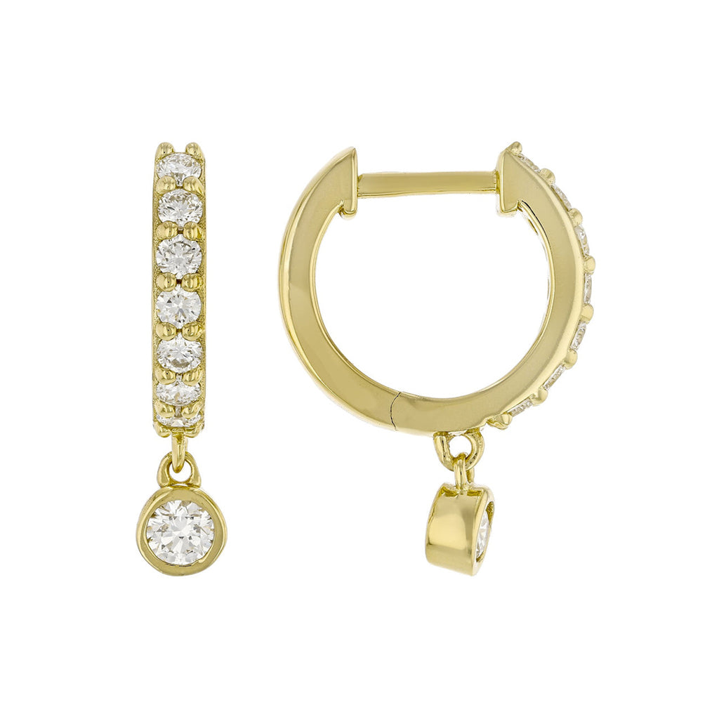 0.57 Cts Lab Grown Diamond Earring in 925 Yellow Gold Plated