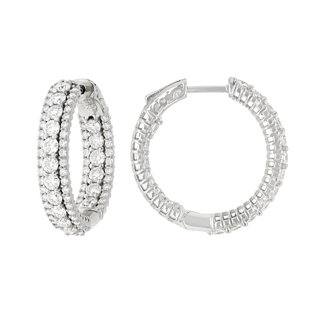 3.25 DEW Moissanite Earring in 925 Platinum Plated