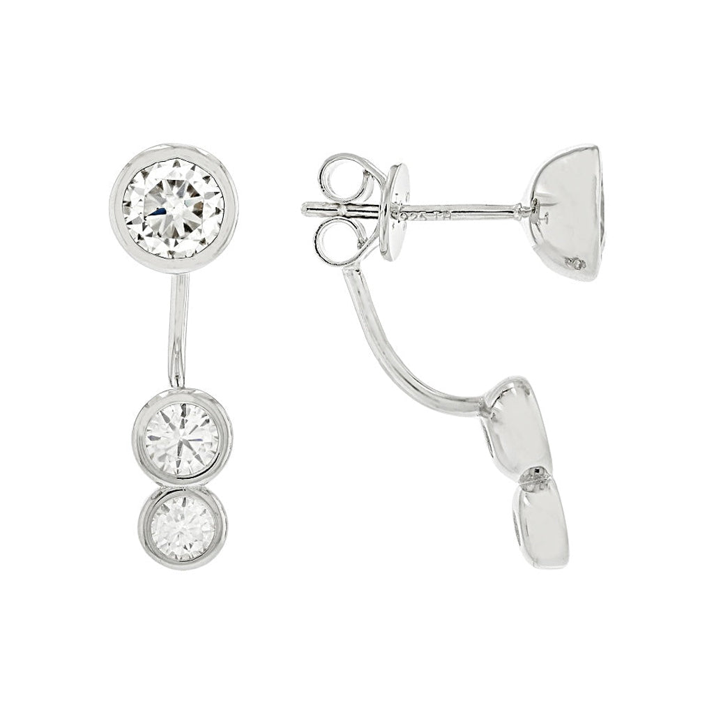2.00 DEW Moissanite Earring in 925 Platinum Plated