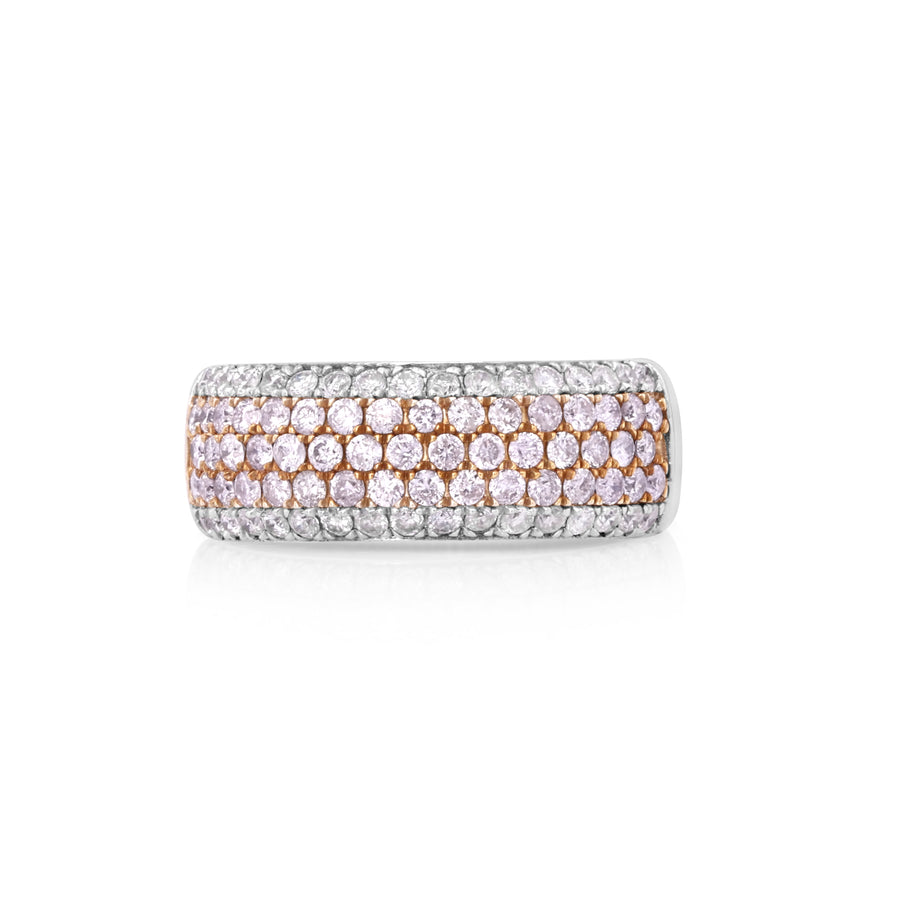 0.39 Cts Pink Diamond and White Diamond Ring in 14K Two Tone