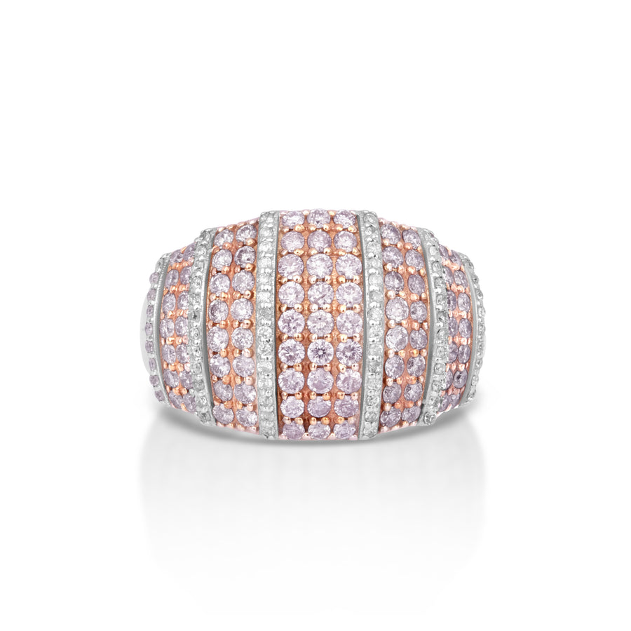 1.07 Cts Pink Diamond and White Diamond Ring in 14K Two Tone