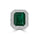 15.69 Cts Emerald and White Diamond Ring in 18K White Gold