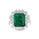 7.01 Cts Emerald and White Diamond Ring in 18K Two Tone