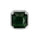 49.45 Cts Green Tourmaline and White Diamond Ring in 14K White Gold