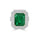 10.45 Cts Emerald and White Diamond Ring in 18K Two Tone