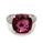 10.60 Cts Rubellite and White Diamond Ring in 14K White Gold