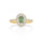 0.79 Cts Demantoid and White Diamond Ring in 14K Yellow Gold