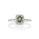 0.65 Cts Demantoid and White Diamond Ring in 14K White Gold