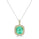 21.68 Cts Colombian Emerald and White Diamond Pendant in 14K Yellow Gold