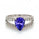 2.20 Cts Tanzanite and White Diamond Ring in 14K White Gold