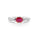 1.18 Cts Ruby and White Diamond Ring in 14K Two Tone