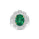 7.71 Cts Emerald and White Diamond Ring in 18K Two Tone