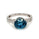 6.25 Cts Blue Zircon and White Diamond Ring in 14K White Gold