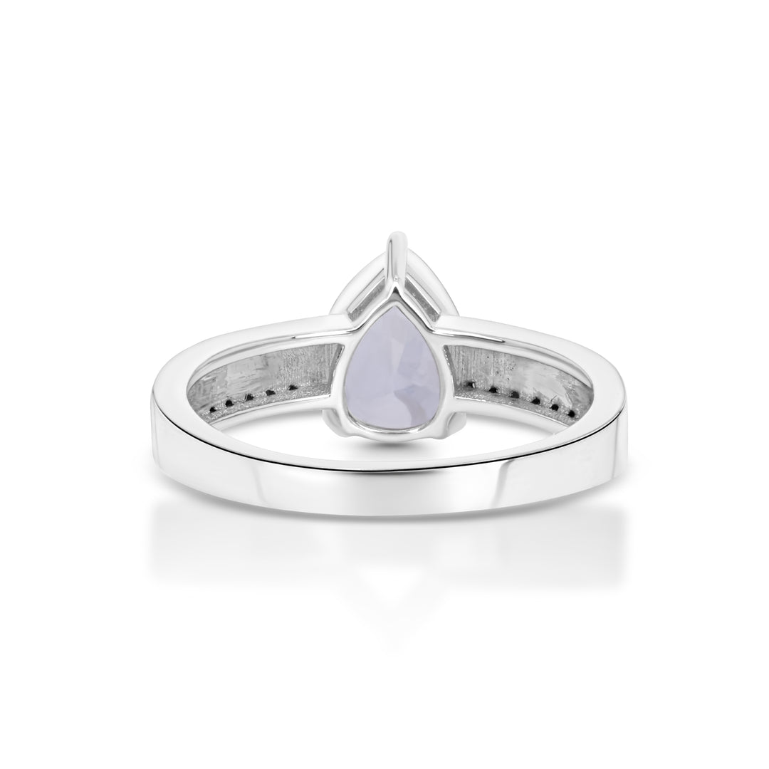 1.85 Cts Moonstone and White Diamond Ring in 14K Two Tone