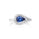 1.73 Cts Blue Sapphire and White Diamond Ring in 14K White Gold