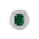 6.35 Cts Emerald and White Diamond Ring in 18K Two Tone