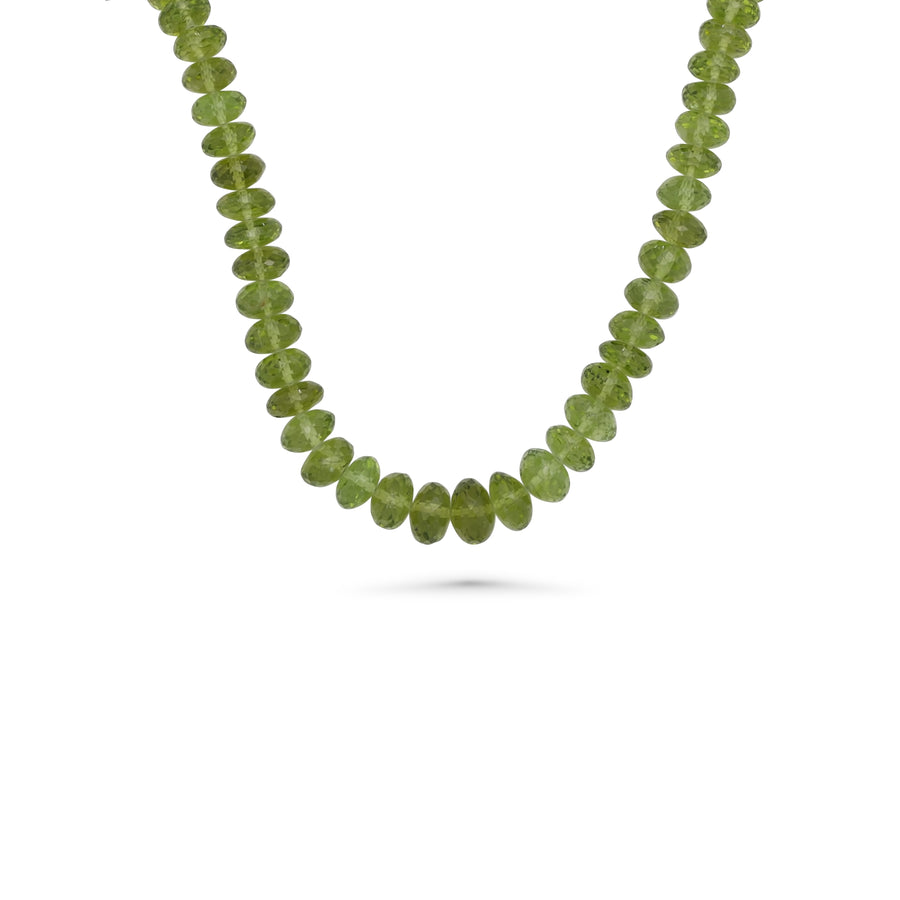 165.00 Cts Peridot Beaded Necklace in 925