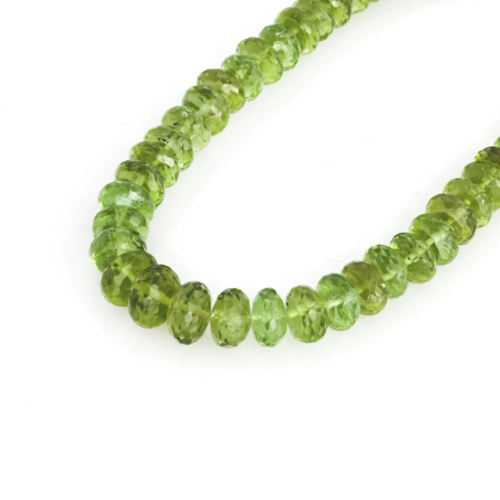 165.00 Cts Peridot Beaded Necklace in 925