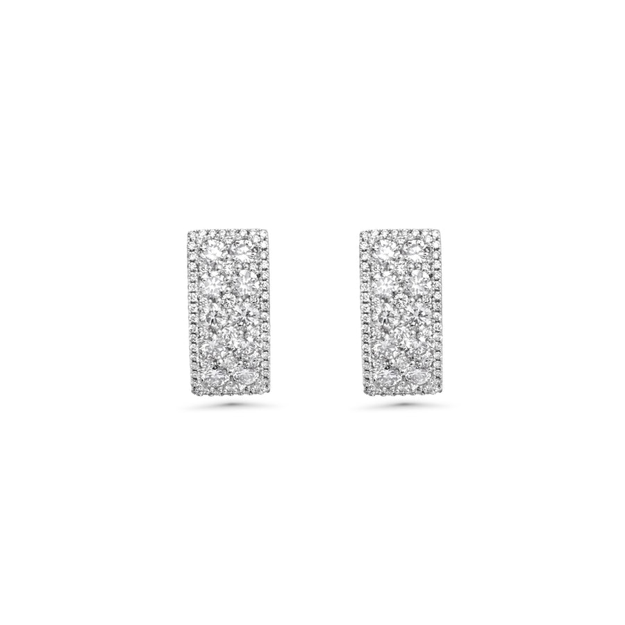 2.19 Cts White Diamond Earring in 18K White Gold