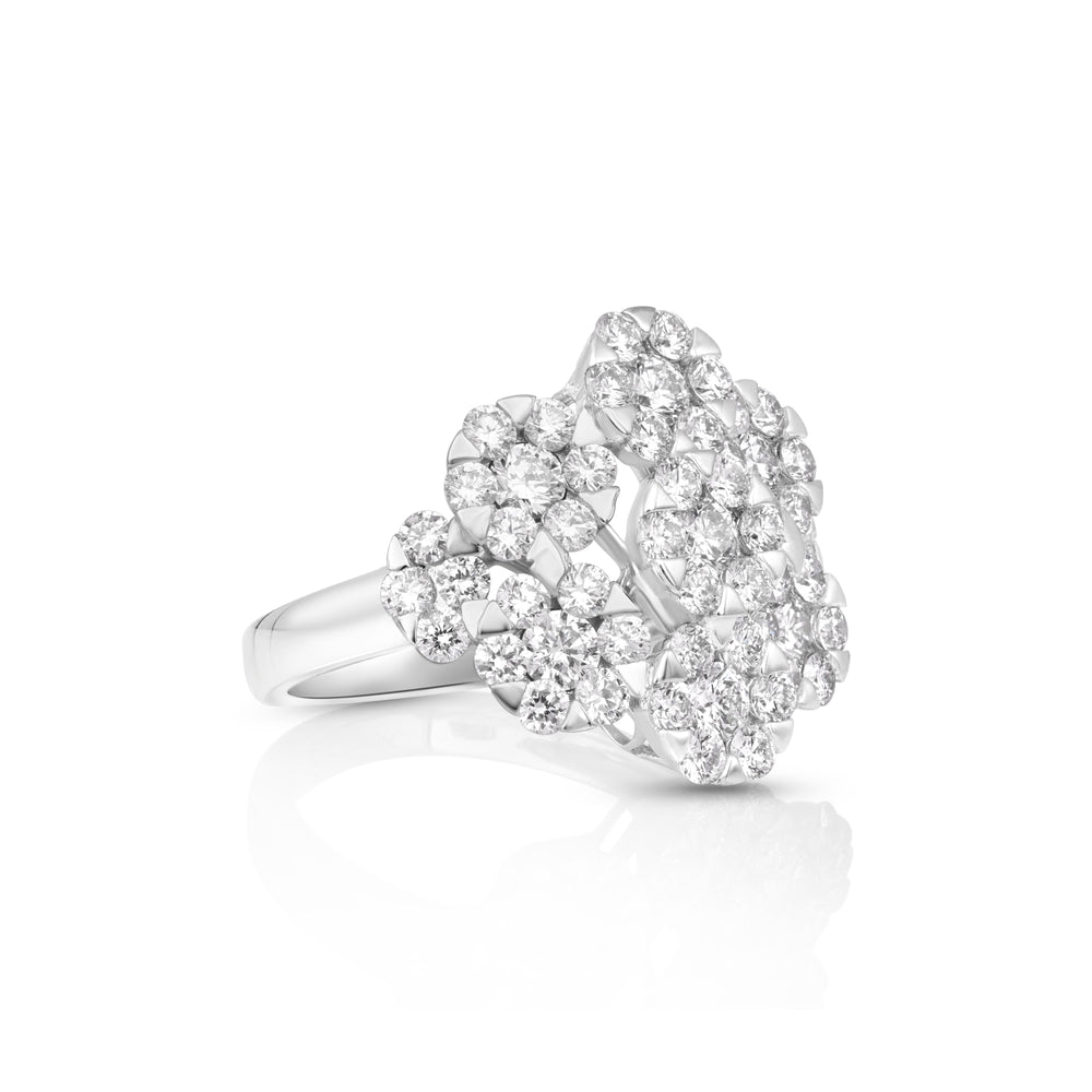2.68 Cts White Diamond Ring in 18K White Gold