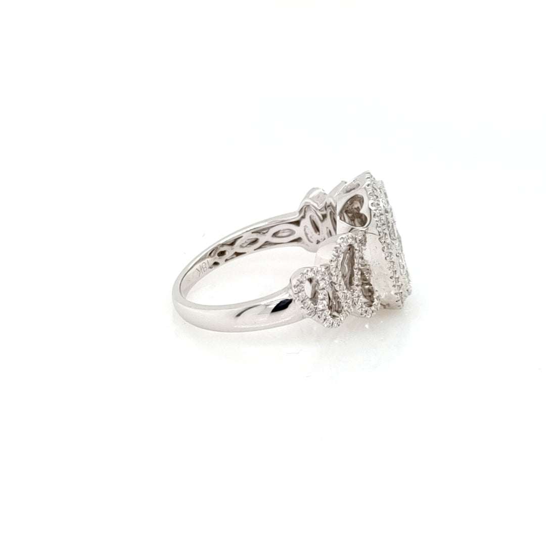 0.99 Cts White Diamond Ring in 18K 2-Tone