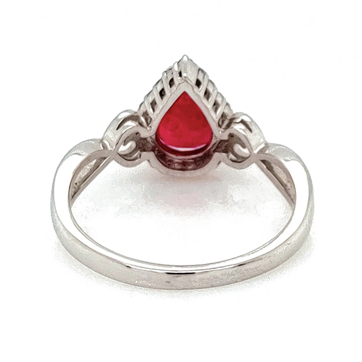 1.70 Cts Ruby and White Diamond Ring in 14K 2-Tone