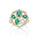 1.55 Cts Emerald and White Diamond Ring in 14K Two Tone