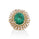 14.65 Cts Emerald and White Diamond Ring in 14K Yellow Gold