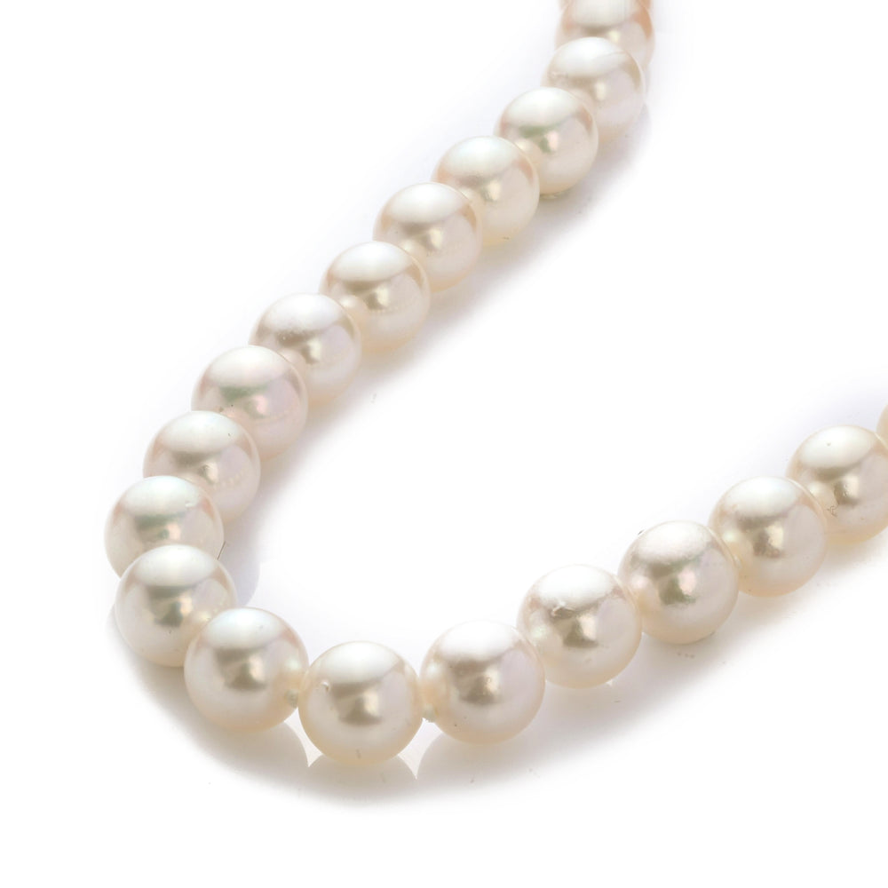 10.00-12.00 MM BAROQUE WHITE JAPANESE AKOYA PEARL Necklace in 18K White Gold