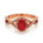 1.02 Cts Ruby and White Diamond Ring in 14K Rose Gold