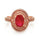 1.55 Cts Ruby and White Diamond Ring in 14K Rose Gold