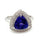 2.90 Cts Tanzanite and White Diamond Ring in 14K White Gold